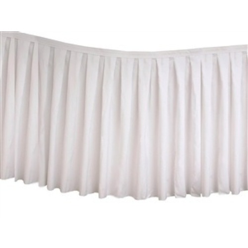 Large View Table Skirting Polyester White (4.3m)