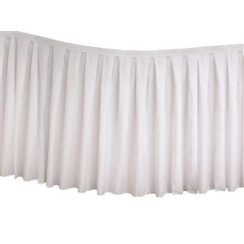 Large View Table Skirting Polyester 4.3m - White