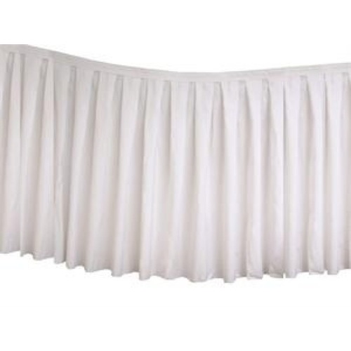 Large View Table Skirting Polyester White (5.2m)