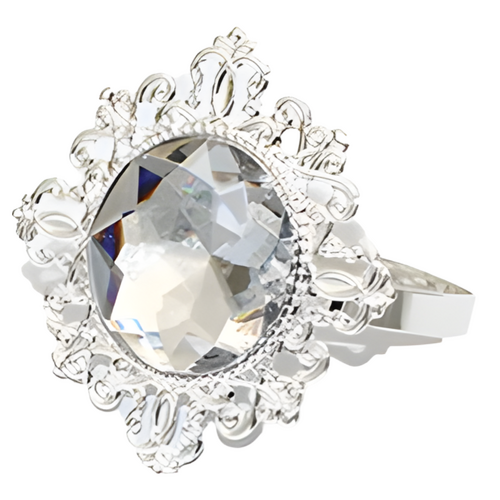 Large View 12pk Clear Napkin Ring - Diamond Ring