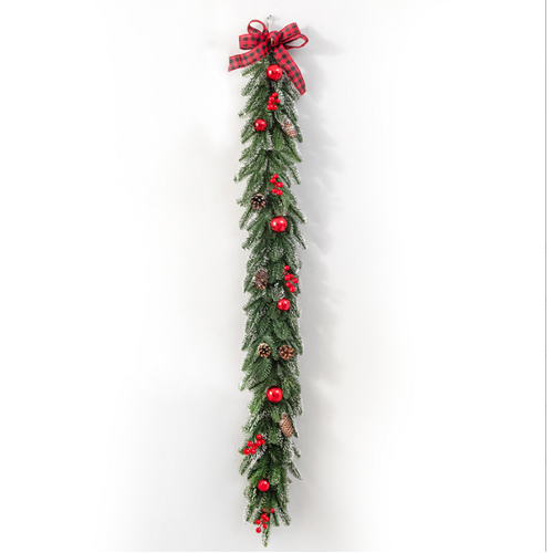 Large View 90cm Christmas Swag Garland Red