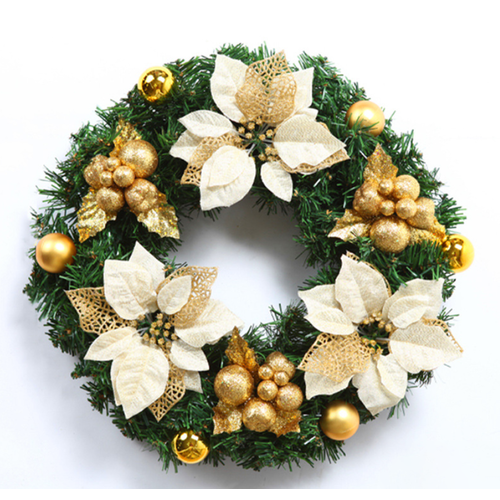 Large View 40cm Gold Christmas Wreath