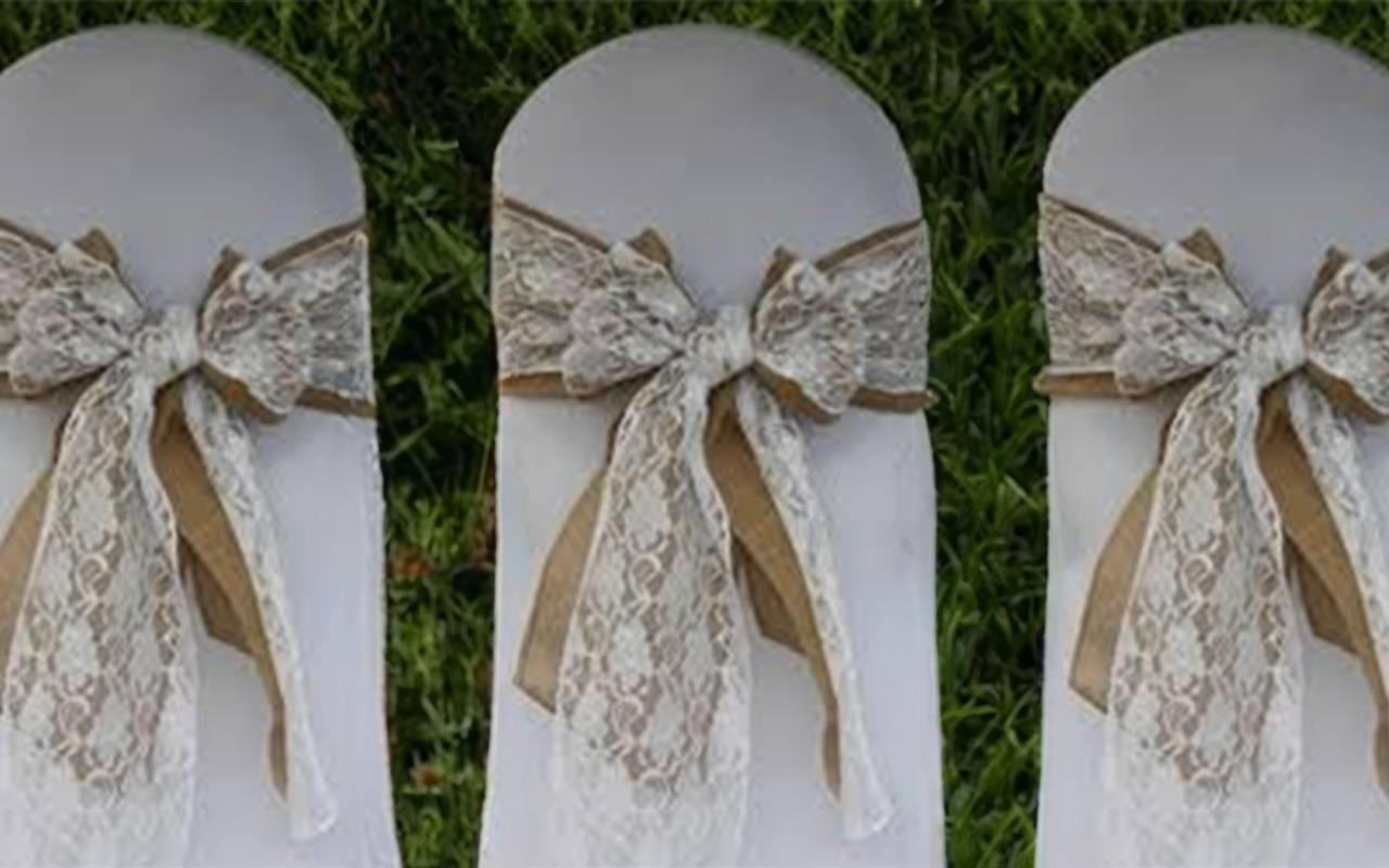 Hessian & Lace Chair Sashes